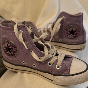 Converse Lavender Glitter High-Tops